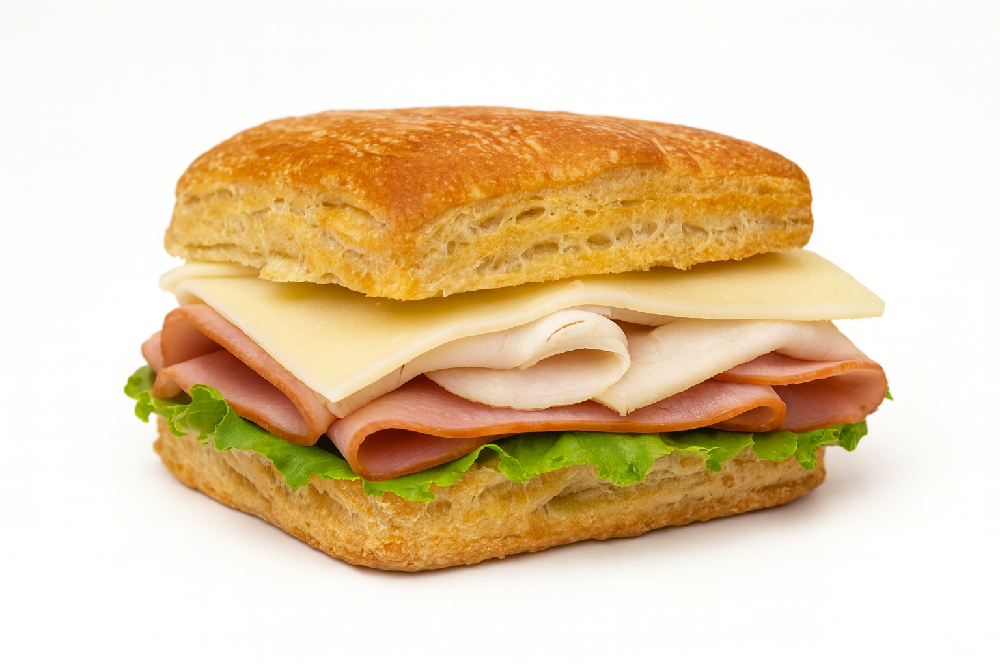 Sandwich made with Baker Boy Whole Grain Croissant